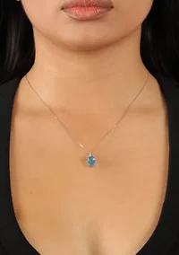 3 ct. t.w. Blue Topaz Pendant Necklace in Sterling Silver