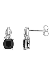 Twist Gemstone and Diamond Accent Earrings Sterling Silver