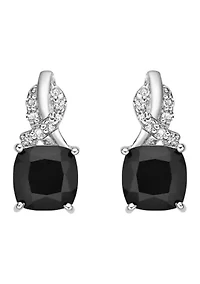 Twist Gemstone and Diamond Accent Earrings Sterling Silver