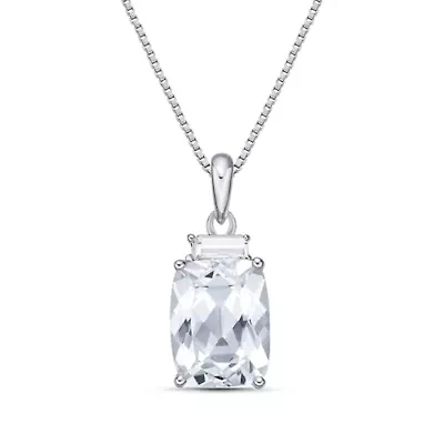 Lab Created 1 1/ ct. t.w. White Sapphire Pendant Necklace in Sterling Silver