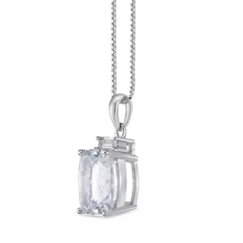 Lab Created 1 1/ ct. t.w. White Sapphire Pendant Necklace in Sterling Silver