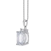 Lab Created 1 1/ ct. t.w. White Sapphire Pendant Necklace in Sterling Silver