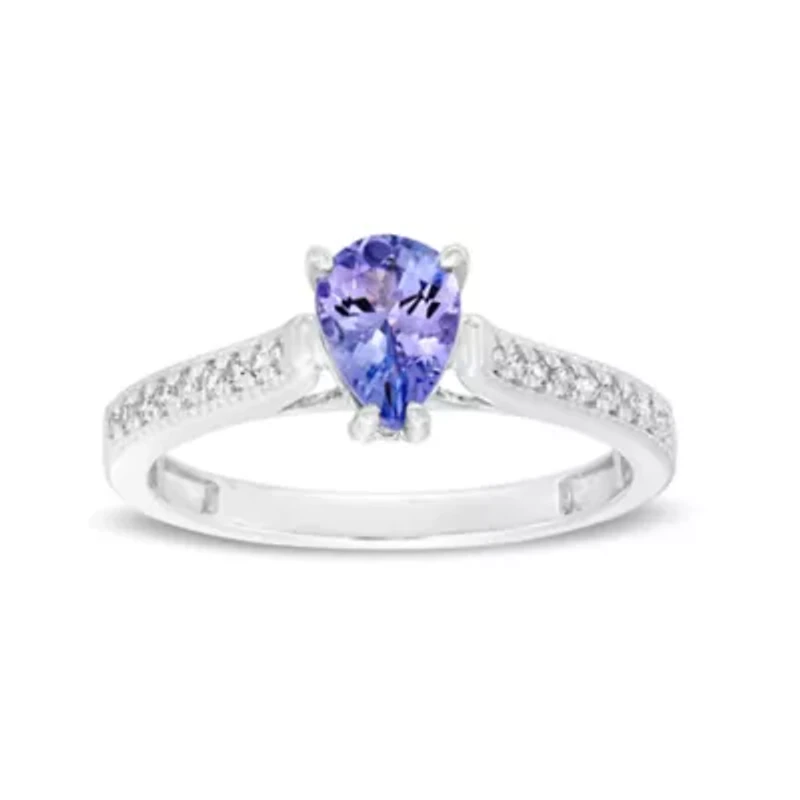 Women's 10K White Gold Tanzanite Ring