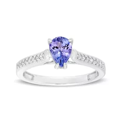 Women's 10K White Gold Tanzanite Ring