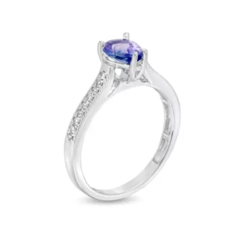 Women's 10K White Gold Tanzanite Ring