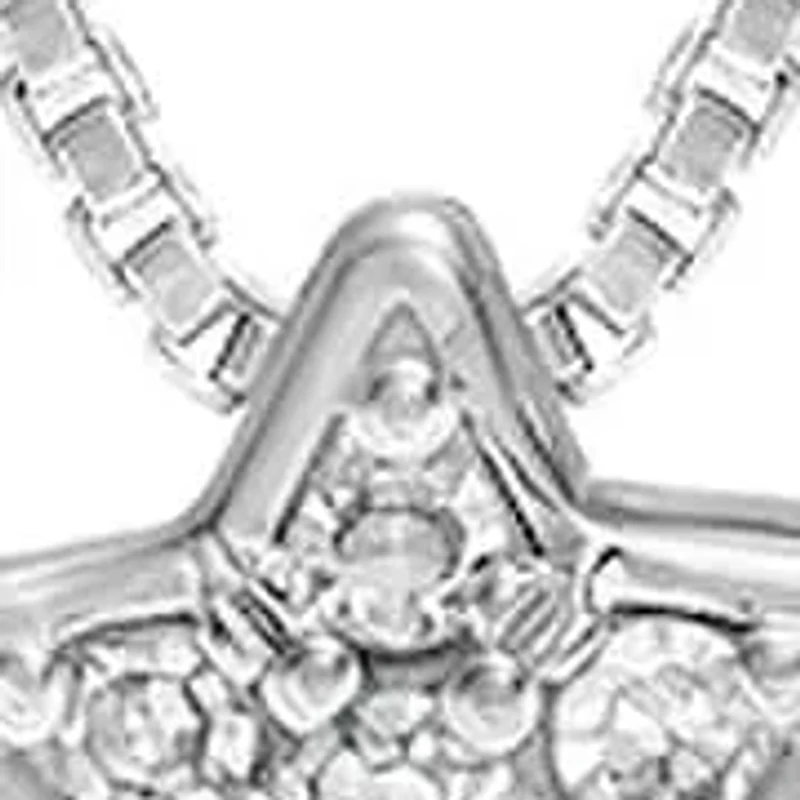 1/10 ct. tw. Diamond Star Drop Pendant in Sterling Silver