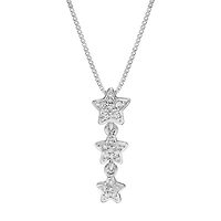 1/10 ct. tw. Diamond Star Drop Pendant in Sterling Silver