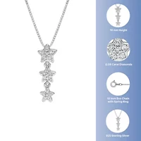 1/10 ct. tw. Diamond Star Drop Pendant in Sterling Silver