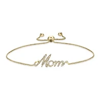 1/5 ct. tw. Diamond "Mom" Adjustable Bracelet in 14K White Gold