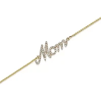 1/5 ct. tw. Diamond "Mom" Adjustable Bracelet in 14K White Gold