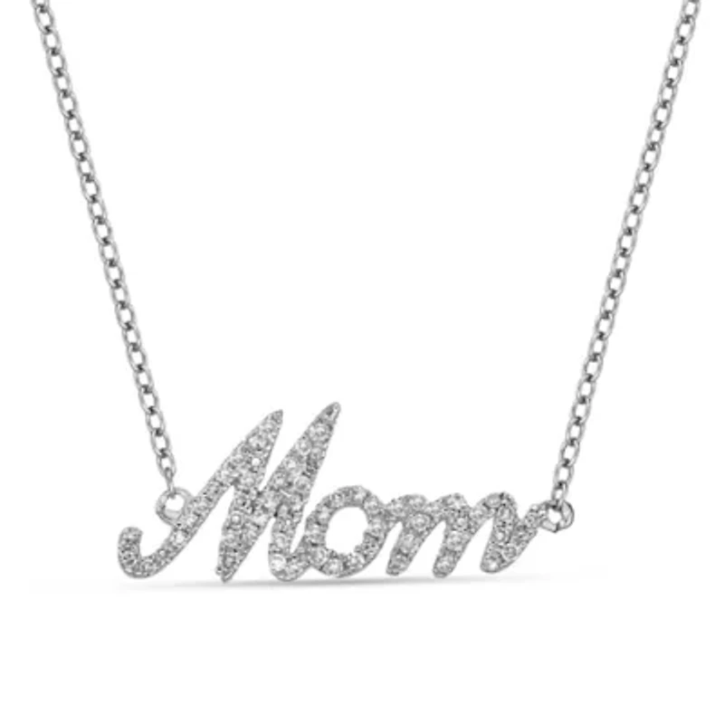 1/5 ct. t.w. Diamond Mom Necklace in Sterling Silver