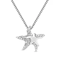 1/10 ct. t.w. Diamond Mother and Child Starfish Pendant in Stering Silver