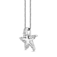 1/10 ct. t.w. Diamond Mother and Child Starfish Pendant in Stering Silver