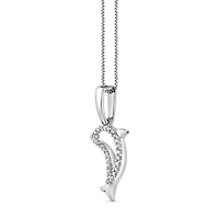 1/10 ct. t.w. Diamond Dolphin Pendant in Sterling Silver