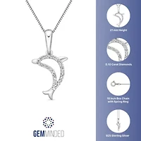 1/10 ct. t.w. Diamond Dolphin Pendant in Sterling Silver
