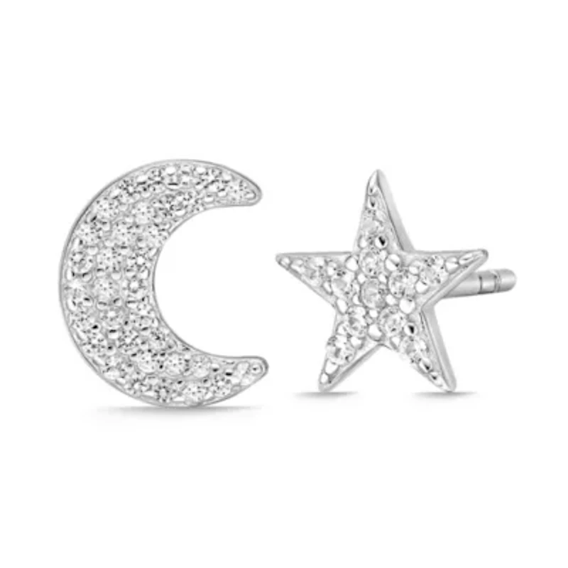 Lab Created 1 / ct. t.w. White Sapphire Stud Earrings in Sterling Silver