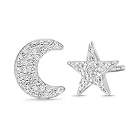 Lab Created 1 / ct. t.w. White Sapphire Stud Earrings in Sterling Silver