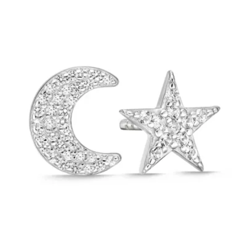 Lab Created 1 / ct. t.w. White Sapphire Stud Earrings in Sterling Silver