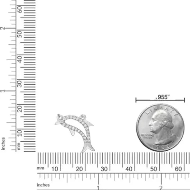 1/10 ct. tw. Diamond Dolphin Necklace in Sterling Silver