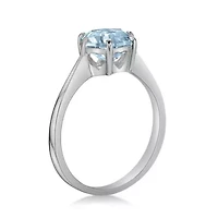 Sterling Silver Sky Blue Topaz Hexagon Solitaire Ring
