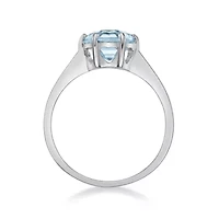 Sterling Silver Sky Blue Topaz Hexagon Solitaire Ring
