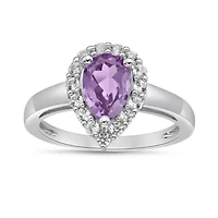 1 5/8 ct. t.w. Created Alexandrite and White Topaz Ring in Sterling Silver