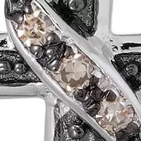 1/6 ct. t.w. Brown and Black Diamond Cross Pendant in Sterling Silver