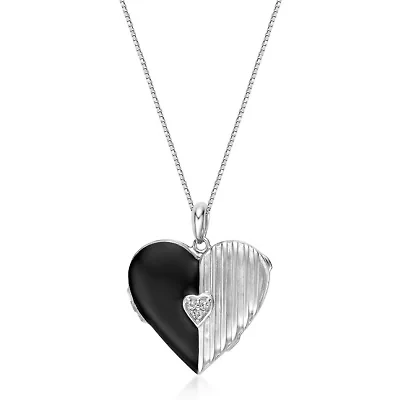 Lab Created 0.15 ct. t.w. Created White Sapphire Locket Pendant in Sterling Silver
