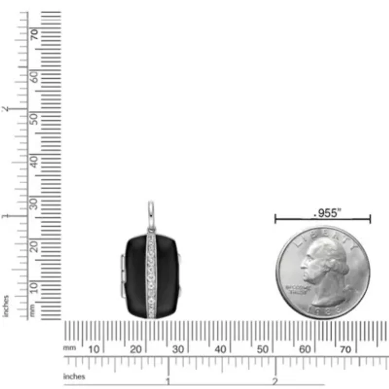 Lab Created ct. t.w. Created White Sapphire Locket Pendant in Sterling Silver