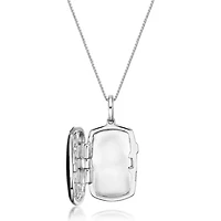 Lab Created ct. t.w. Created White Sapphire Locket Pendant in Sterling Silver