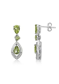Lab Created 2 ct. t.w. Peridot and Created White Sapphire Earrings in Sterling Silver