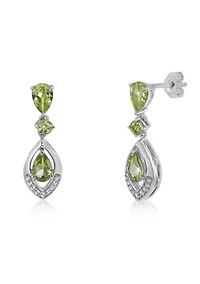 Lab Created 2 ct. t.w. Peridot and Created White Sapphire Earrings in Sterling Silver