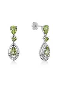 Lab Created 2 ct. t.w. Peridot and Created White Sapphire Earrings in Sterling Silver