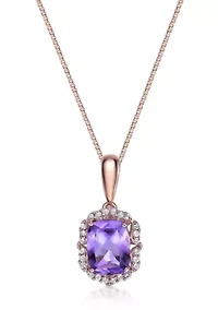1 3/8 ct. t.w. Amethyst and White Topaz Pendant Necklace in Sterling Silver