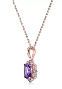 1 3/8 ct. t.w. Amethyst and White Topaz Pendant Necklace in Sterling Silver