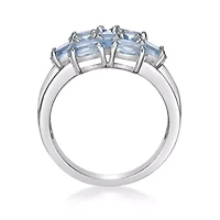 Women's Sterling Silver Blue Gemstone Cluster Ring