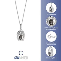 Gold Over Silver Peridot and White Topaz Crab Pendant Necklace