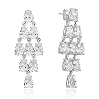 Lab Created 13 1/2 ct. t.w. White Sapphire Drop Earrings in Sterling Silver