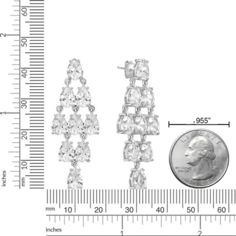 Lab Created 13 1/2 ct. t.w. White Sapphire Drop Earrings in Sterling Silver
