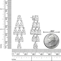 Lab Created 13 1/2 ct. t.w. White Sapphire Drop Earrings in Sterling Silver