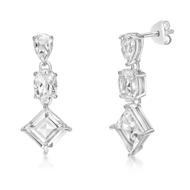 Lab Created 6 1/2 ct. t.w. White Sapphire Drop Earrings in Sterling Silver