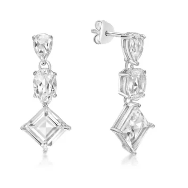 Lab Created 6 1/2 ct. t.w. White Sapphire Drop Earrings in Sterling Silver
