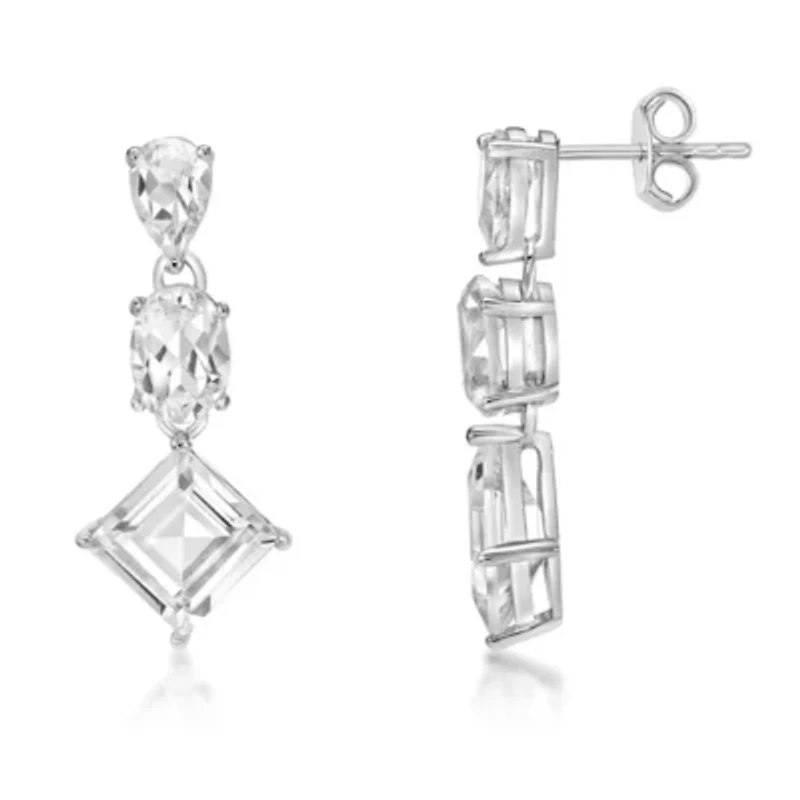 Lab Created 6 1/2 ct. t.w. White Sapphire Drop Earrings in Sterling Silver