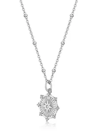 1/10 ct. t.w. White Topaz Necklace in Sterling Silver