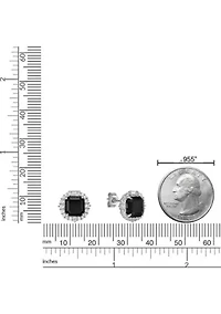 3 ct. t.w.Black Onyx and 1/5 ct. t.w. Created White Sapphire Earrings in Sterling Silver