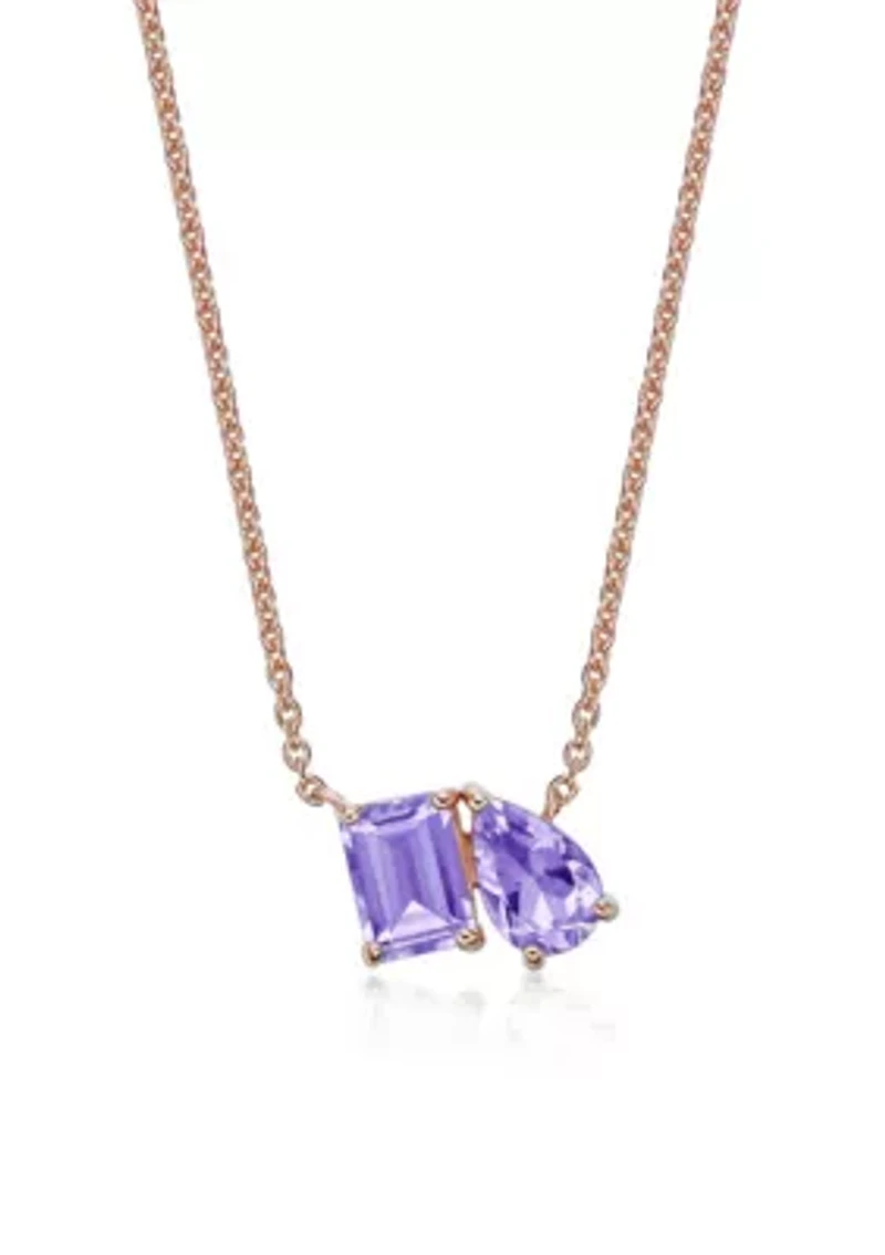 1 7/8 ct. t.w. Amethyst Pendant Necklace in 2 Micron Gold Plated Sterling Silver