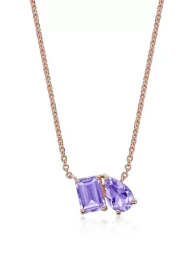 1 7/8 ct. t.w. Amethyst Pendant Necklace in 2 Micron Gold Plated Sterling Silver