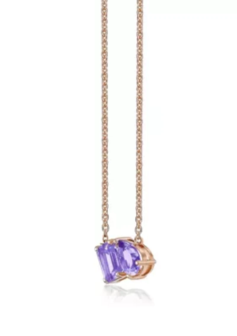 1 7/8 ct. t.w. Amethyst Pendant Necklace in 2 Micron Gold Plated Sterling Silver