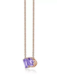 1 7/8 ct. t.w. Amethyst Pendant Necklace in 2 Micron Gold Plated Sterling Silver