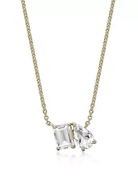 2 1/10 ct. t.w. White Topaz Pendant Necklace in 2 Micron Gold Plated Sterling Silver
